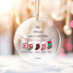 Personalized Family Christmas Ornament,Custom Stocking Ornament,Family Names Holiday Decor,Christmas Stocking Ornament,Personalized Stocking