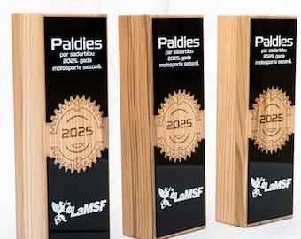 Personalized Wood and Acrylic Award Trophy | Engraved Business Recognition for Professional Excellence