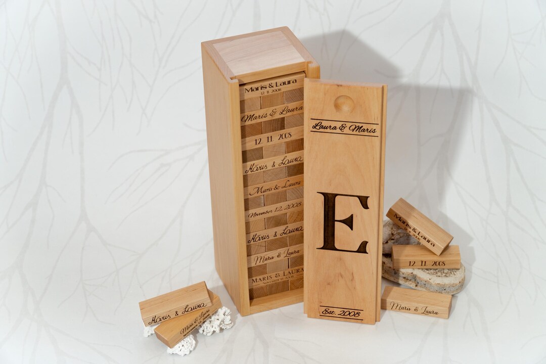 Personalized Wedding Guest Book Blocks: Unique Engraved Keepsake - Etsy