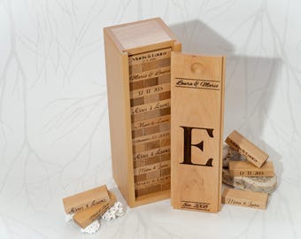 Personalized Wedding Guest Book Blocks: Unique Engraved Keepsake