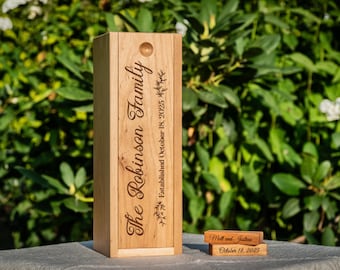 Engraved Wooden Block Guest Book Alternative: Rustic Wedding Keepsake