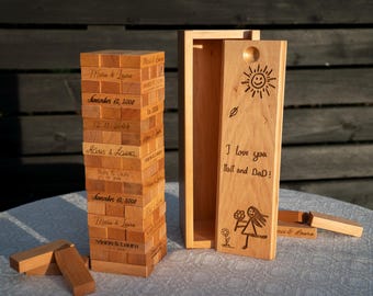 Personalized Wooden Block Guest Book: Wedding Keepsake Alternative