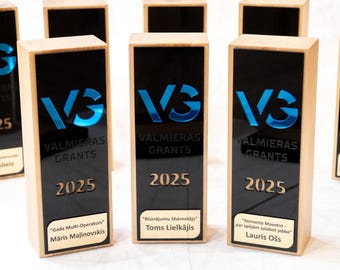 Custom Wood and Acrylic Award Trophy | Personalized Engraved Plaque | Corporate Award, Retirement Gift, Sports and Music Achievement