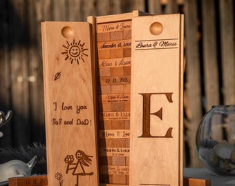 Wooden Tower Guest Book: Customizable Wedding Keepsake