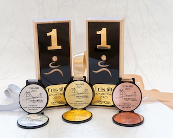 Custom Running Awards from wood and acrylic, personalised trophy