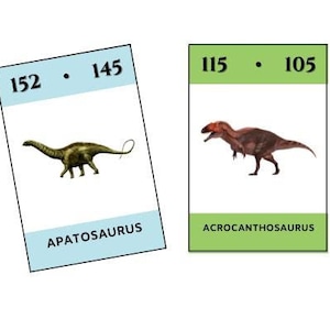 Jogo de cartas educativo sobre a linha do tempo dos dinossauros para maiores de 5 anos