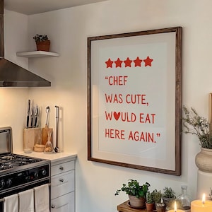 Chef Was Cute, Would Eat Here Again, Kitchen Decor, Home Decor, Digital Prints, Wall Art, Kitchen Art, Chef Was Cute Print, Kitchen Chef