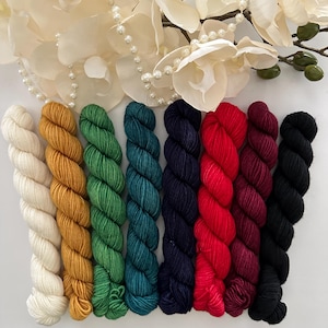 Holiday Collection Minis - Hand-dyed Yarn / Indie Dyed / superwash / sock (fingering)
