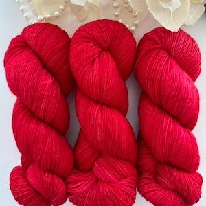 Santa&#39;s Britches - Red Hand-dyed Yarn / Indie Dyed / superwash / sock (fingering) / dk / worsted (aran) / bulky