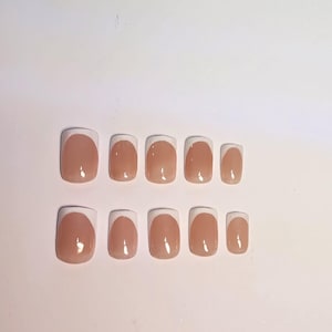 Plain French Tips | simple but classy nails | gifts for her | reusable press on nails | custom hand made nails| high quality| press on nails