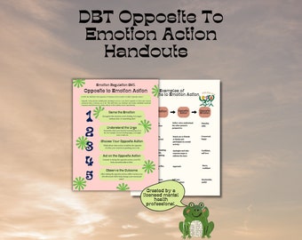 DBT Opposite Action Worksheets | Printable Emotion Regulation Skill ...