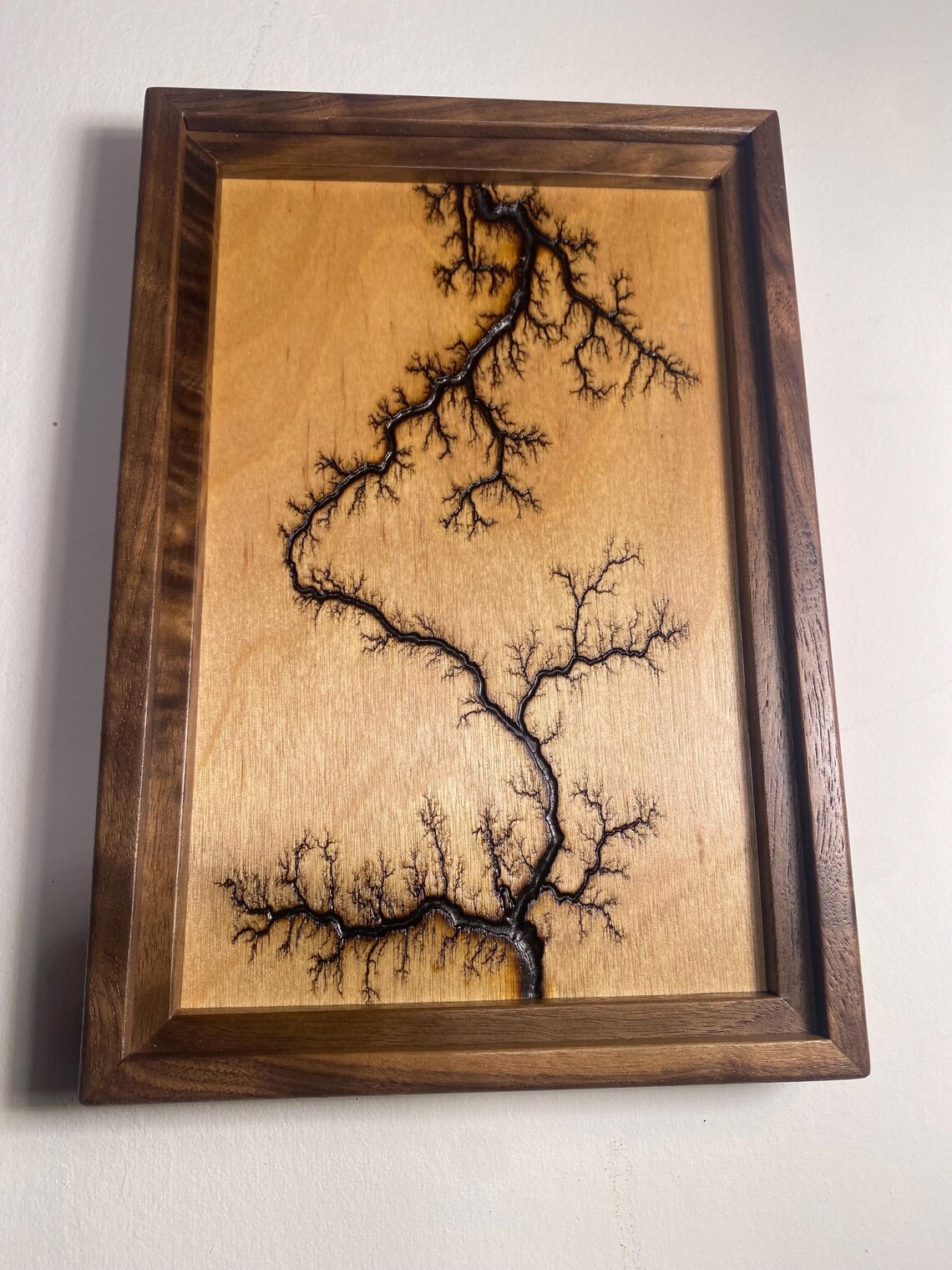 Lichtenberg Fractal Wood Burning Wall Art Framed Etsy