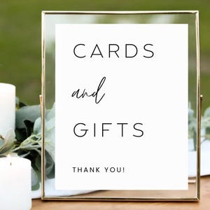 Wedding Cards and Gifts Sign | Editable Template | Printable Digital Download | Cards Table Sign | Wedding Decor | Gifts Table Sign