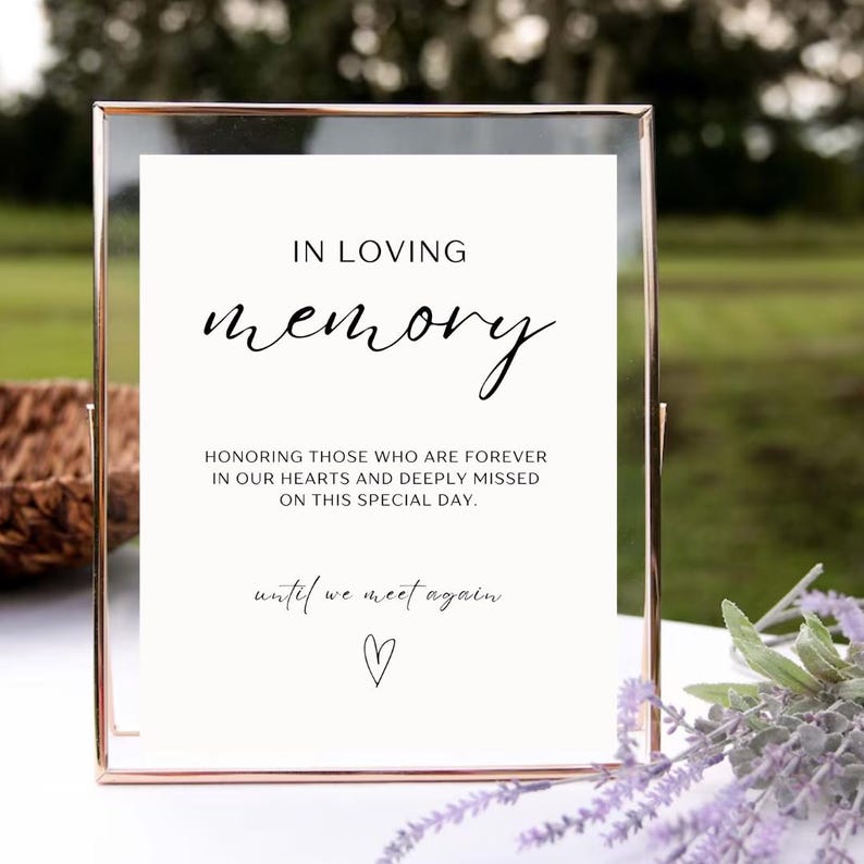 Photo inspiration: Gallery Detail: Wedding Memorial Sign In Loving Memory Table Decor Digital Download