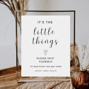 It&#39;s The Little Things Bathroom Basket Sign | Editable Template | Instant Download | Wedding Printable | Freshen Up Sign