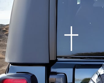 Cross Car Decal | High Quality Christian Vinyl Laptop Bumper Sticker 2 sizes