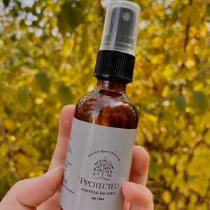 Crystal-Infused Essential Oil Room Spray | Black Tourmaline Protection Mist | Handcrafted & Made to Order