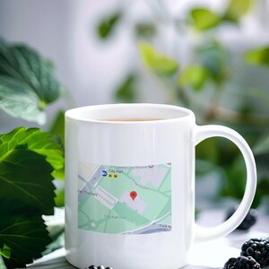 Tasse à café personnalisée avec coordonnées GPS – Cadeau d'amour longue distance – Tasse d'anniversaire « où nous nous sommes rencontrés » – Design minimaliste