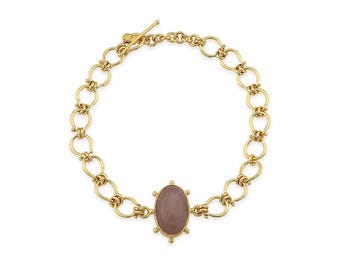 Venus - Convertible Bracelet Necklace – 22K Gold-Plated Brass with Natural Ruby