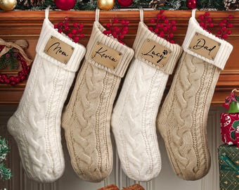 Personalized Family Christmas Stockings,Custom Knitted Stockings,Holiday Stockings,2025 Family Xmas Stockings With Name, Holiday Decor Gift