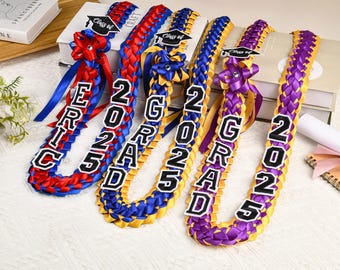 Graduation lei 2026 Personalized/sash,Personalized Name Graduation Lei,Class of 2026 Graduation Lei,Handcrafted Satin Garland with Grad Cap