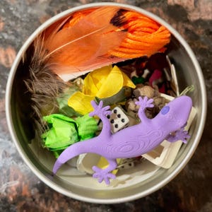 TIN OF TRINKETS and Treasures, Crow Treasure Tin, Confetti Scoop, Crowcore, Tin of Mystery Trinkets, Trinket Mix Bundle, Fairy Scoop