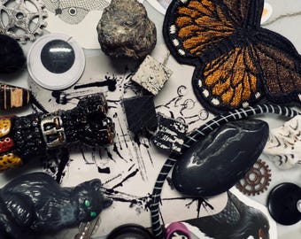 Witchy Trinket Grab Bag, Crowcore Goth Treasures