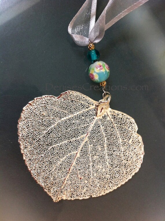 Silver Aspen Leaf Christmas Ornament by Denise Sloan Etsy