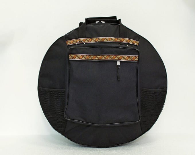 Black Tongue Drum Bag: Waterproof Handpan Backpack (20-20.5")
