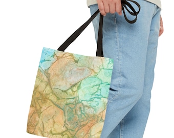 Tote Bag Customized with Abstract Art, Accessories Featuring Original Work by SpaceBetweenEdges, Synthesis XI