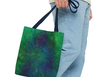 Tote Bag Customized with Abstract Art, Accessories Featuring Original Work by SpaceBetweenEdges, Depths Within XII
