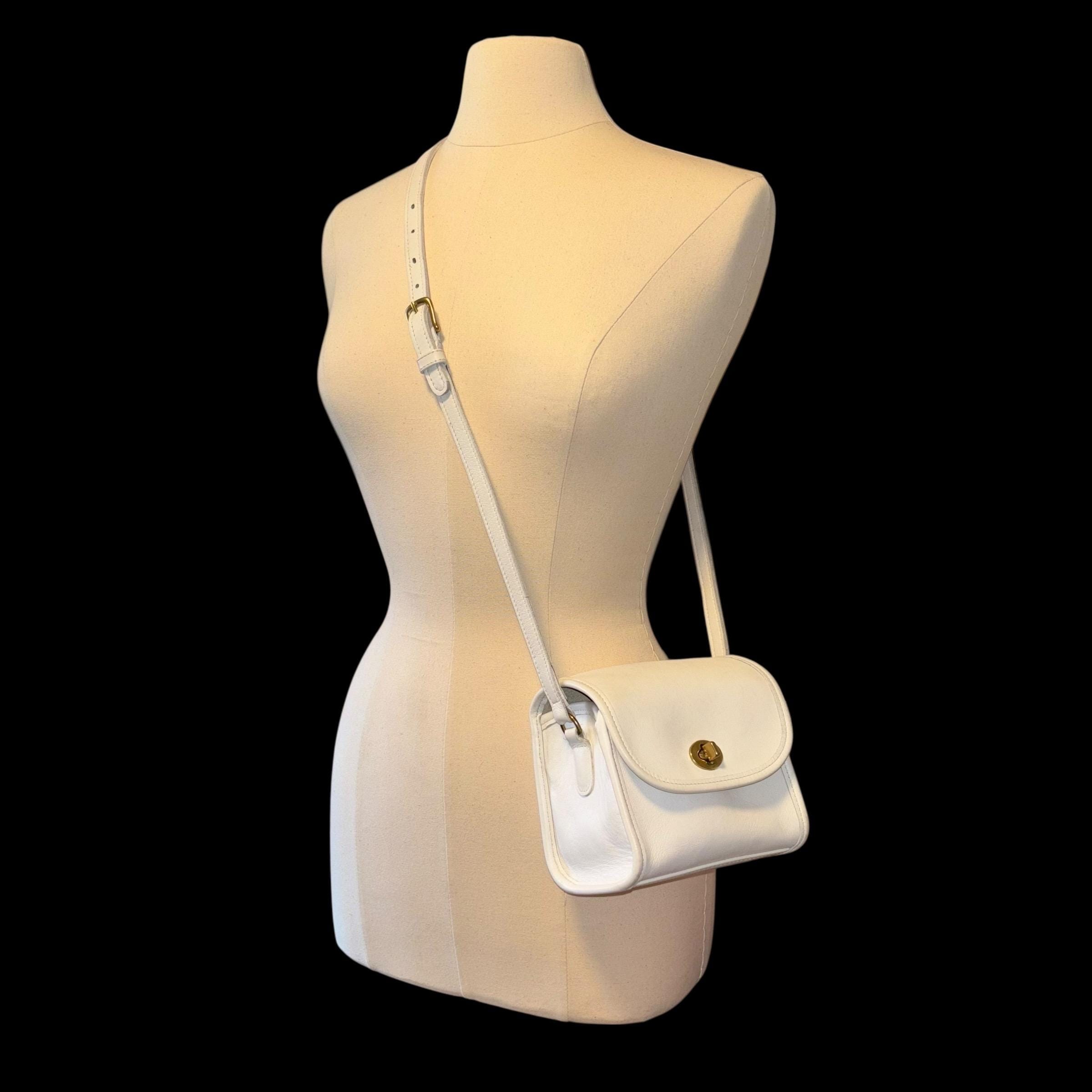 Vintage Coach | Emmie Flap Bag | Bone Leather Crossbody