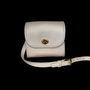 Vintage Coach | Emmie Flap Bag | Bone Leather Crossbody | Style 9018 | Rare 90s