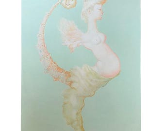 Litografía firmada por Leonor Fini, Vespertilia 19/145, surrealista, década de 1970.