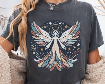 エンジェルウィングスシャツ：ボヘミアンヴィンテージスタイル（コンフォートカラーTシャツ）