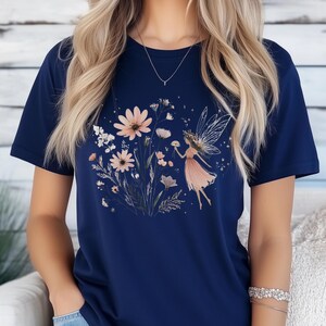 Fairycore Wildflower Tee, Boho Floral Shirt (Relaxed Fit, Cotton) image 5