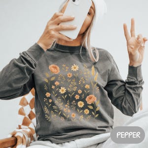 Floral Boho Long Sleeve Shirt - Soft, Casual Wildflower Top