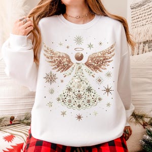 Christmas Angel Sweatshirt - Sparkly Sequin Look, Comfortable Fit