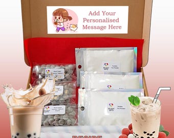 Kit de té de burbujas de lichi casero: 3 porciones, con perlas de tapioca