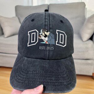 Custom Photo Embroidered Dad Hat, Embroidered Portrait Dad And Child Cap, Personalized Gift for Father’s Day, Unique Photo Birthday Hat