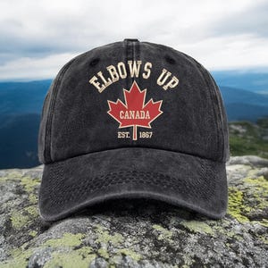 Elbows Up 1867 Canada Pride Embroidered Hat Canadian Gift Idea Hat Maple Leaf Pride Canada Souvenir Political Statement