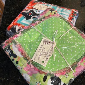Crocheted Flannel Receiving Blankets
