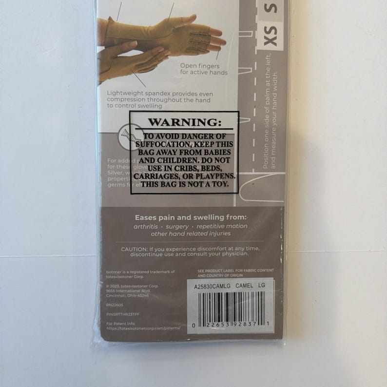 Isotoner Therapeutische Handschuhe Offener Finger Camel Größe Große Kompression Schmerzlinderung Bild 6