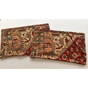 Pottery Barn Velvet Lumbar Pillow Cover Set 2 Persian Heriz style 16x26 - READ