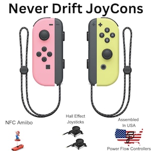 Hall Effect Never Drift Joy-Cons - Pastel Pink & Yellow