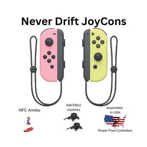 Hall Effect Never Drift Joy-Cons - Pastel Pink & Yellow