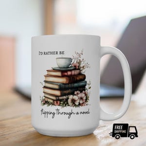 Vintage Books Coffee Mug Librariancore Tea Cup Reading Gift Library Book Lover Mug Book Lover Book Stacks Mug Bookworm Gift Literary Mug