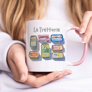 Sardines Tin Can Coffee Mug Taste of Italy Cup Hot Italian Summer Mug Seafood Lover Gift Foodie Mug Ocean Theme Cup Sardines Mug