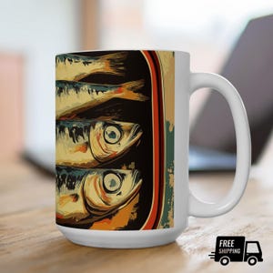 Sardines Coffee Mug Canned Sardines Cup Fishy Mug Funny Canned Fish Cup Sardines Art Mug Sardines Tin Print Cup Fish Mug Vintage Sardine