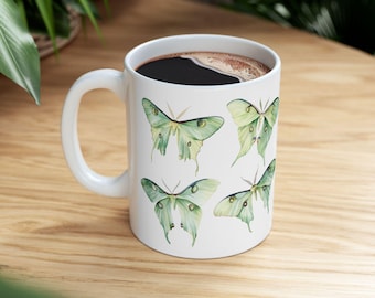 Luna Moth Mug Green Luna Moth Cup Moth Insect Mug Entomologist Gift Eyespots Moth Mug Insect Bug Moth Cup Luna-Moth Mug Metamorphosis Moth